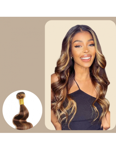 Tissage Vierge Capelli Umani Onda Corpo 7A Chatain Méché Blond P4/27 100 Gr Toutes les collections ici