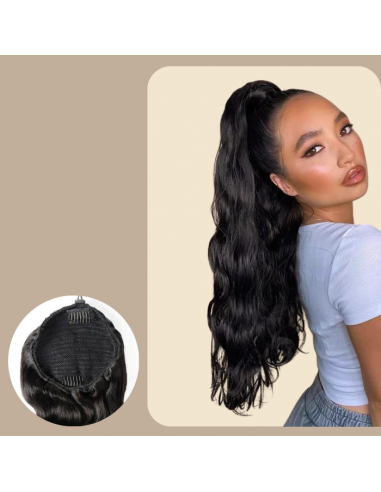 Poninhäntä tummanruskea Cordon Remy hiukset Body Wave france